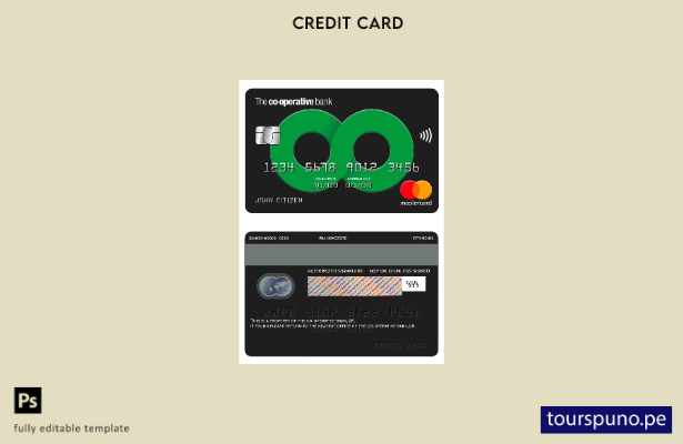 listo para imprimir Reino Unido La plantilla mastercard del banco cooperativo